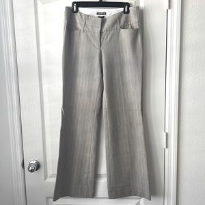Express Wide Waist Editor Pants - Tan with small white stripes